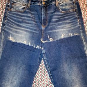 American eagle high rise crop jeans size 16